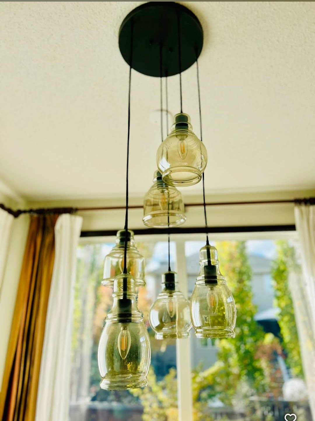 Calgary electrician glass cluster pendant chandelier installation